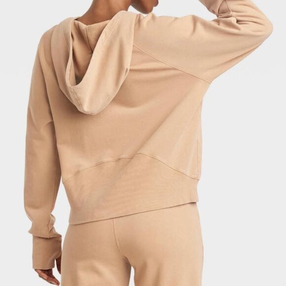 JoyLab Beige Half Zip Fleece Pullover Sweatshirt Size XL - Picture 2 of 7